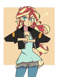 Size: 750x1000 | Tagged: safe, artist:hirosi41, sunset shimmer, equestria girls, cracking knuckles, cute, pixiv, shimmerbetes, solo