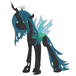 Size: 4688x4688 | Tagged: safe, artist:besttubahorse, queen chrysalis, changeling, changeling queen, female, grumpy, simple background, solo, transparent background, transparent mane, transparent wings, vector, wings