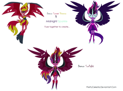 Size: 2232x1656 | Tagged: safe, artist:prettycelestia, midnight sparkle, sci-twi, sunset satan, sunset shimmer, twilight sparkle, equestria girls, earth is doomed, equestria is doomed, fusion, gem fusion, multiple arms, multiple eyes, steven universe, the multiverse is doomed, we have become one, what has science done, xk-class end-of-the-world scenario