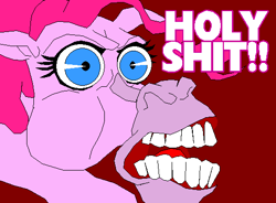 Size: 519x381 | Tagged: safe, artist:terry, pinkie pie, earth pony, pony, hoers, reaction image, solo, vulgar