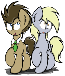 Size: 984x1140 | Tagged: safe, artist:kristysk, derpy hooves, doctor whooves, pegasus, pony, female, mare, necktie