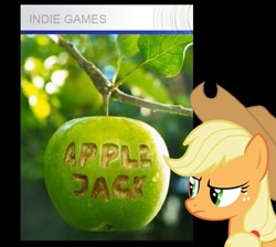 Size: 350x314 | Tagged: safe, applejack, earth pony, pony, apple, name, video game, xbox