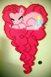 Size: 2000x3008 | Tagged: safe, artist:lillyinverse, pinkie pie, earth pony, pony, perler beads, photo, solo