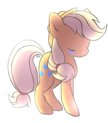 Size: 700x800 | Tagged: safe, artist:yolobutt, applejack, earth pony, pony, crying, sad, simple background, swapped cutie marks, unhapplejack