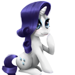 Size: 500x500 | Tagged: safe, artist:makirujalapeno, rarity, pony, unicorn, female, mare, purple mane, sitting, solo, white coat