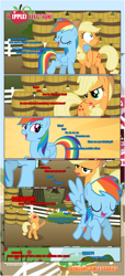 Size: 1919x4225 | Tagged: safe, artist:estories, derpibooru import, applejack, rainbow dash, earth pony, pegasus, pony, comic:a(pple)ffection, barrel, cider, comic, female, mare, nose in the air