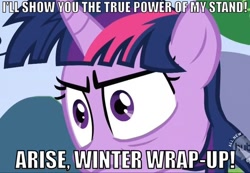 Size: 580x401 | Tagged: safe, derpibooru import, twilight sparkle, image macro, jojo's bizarre adventure, twilight snapple