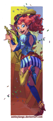 Size: 663x1512 | Tagged: safe, artist:ashleylange, pinkie pie, clothes, female, humanized, smiling, solo