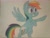 Size: 2576x1932 | Tagged: safe, artist:unreliable narrator, derpibooru import, rainbow dash, pegasus, pony, colored, flying, smiling, solo, traditional art