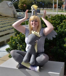 Size: 679x783 | Tagged: safe, artist:shiverbug, derpy hooves, human, cosplay, irl, irl human, photo, plushie, solo