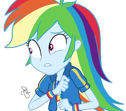 Size: 2048x1804 | Tagged: safe, artist:ilaria122, derpibooru import, rainbow dash, equestria girls, equestria girls series, clothes, female, not a vector, simple background, solo, transparent background, worried