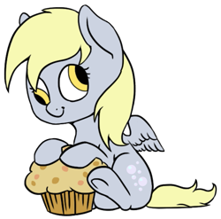 Size: 525x518 | Tagged: safe, artist:spideride, derpy hooves, pegasus, pony, female, mare, muffin, solo