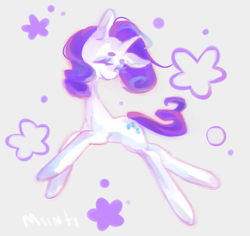 Size: 679x641 | Tagged: safe, artist:miinti, rarity, pony, unicorn, colored, female, mare, purple mane, solo, white coat