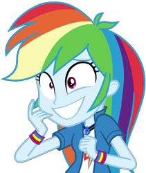 Size: 1687x1995 | Tagged: safe, artist:thebarsection, derpibooru import, rainbow dash, equestria girls, spoiler:eqg specials, clothes, female, geode of super speed, grin, magical geodes, simple background, smiling, solo, transparent background, wristband