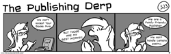 Size: 1280x404 | Tagged: safe, artist:tetrapony, derpy hooves, pegasus, pony, comic:the daily derp, comic, female, mare, monochrome