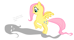 Size: 1354x748 | Tagged: safe, artist:bgkyouhen, fluttershy, pegasus, pony, female, mare, shadow, simple background