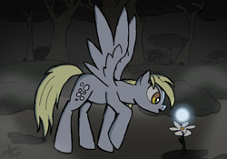 Size: 1000x700 | Tagged: safe, artist:anothermare, derpy hooves, pegasus, pony, female, forest, mare, solo