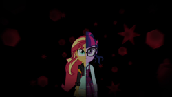 Size: 1280x720 | Tagged: safe, screencap, sci-twi, sunset shimmer, twilight sparkle, equestria girls, friendship games, duo, split screen