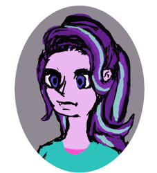 Size: 590x650 | Tagged: safe, anonymous artist, derpibooru exclusive, starlight glimmer, pony, bust, simple background, solo