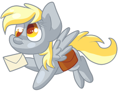 Size: 1400x1200 | Tagged: safe, artist:zoiby, derpy hooves, pegasus, pony, female, mail, mare, saddle bag, solo