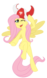 Size: 480x800 | Tagged: safe, artist:mrkashkiet, fluttershy, pegasus, pony, hat, poland, solo