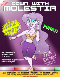 Size: 500x636 | Tagged: safe, artist:catfood-mcfly, princess celestia, equestria girls, down with molestia, get down with molestia, incestria girls, joke, princess molestia, principal molestia