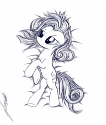 Size: 2878x3382 | Tagged: safe, artist:artoftheghostie, rarity, pony, unicorn, chest fluff, cute, messy mane, monochrome, solo