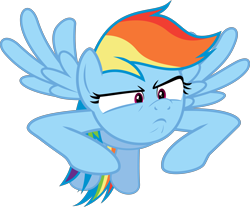 Size: 5997x4973 | Tagged: safe, artist:dusk2k, derpibooru import, rainbow dash, pegasus, pony, rarity investigates, absurd resolution, female, mare, rainbow dash is best facemaker, simple background, solo, spread wings, transparent background, vector, wings