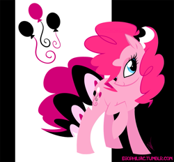 Size: 843x782 | Tagged: safe, artist:egophiliac, pinkie pie, earth pony, pony, goth, gothic pinkie, pinkie pie's boutique, solo