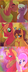 Size: 880x2241 | Tagged: safe, artist:darkwingsnark, big macintosh, caramel, cheerilee, fluttershy, earth pony, pegasus, pony, bisexual, caramac, cheerimac, fluttermac, gay, male, shipping, stallion, straight