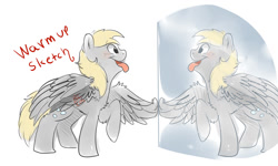 Size: 1024x614 | Tagged: safe, artist:dertaii, derpy hooves, pegasus, pony, female, mare, mirror