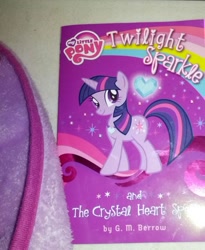 Size: 637x778 | Tagged: safe, derpibooru import, twilight sparkle, my little pony chapter books, twilight sparkle and the crystal heart spell, book, cropped, photo