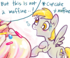 Size: 233x191 | Tagged: safe, derpy hooves, pegasus, pony, cupcake, engrish, female, mare