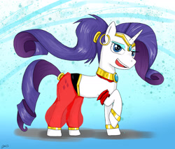 Size: 3000x2550 | Tagged: safe, artist:mlj-lucarias, rarity, pony, unicorn, cosplay, crossover, genie, shantae, shantae (character), solo