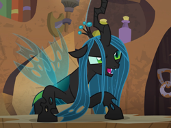 Size: 2048x1536 | Tagged: safe, screencap, queen chrysalis, changeling, changeling queen, the ending of the end, animation error, female, leak