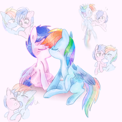 Size: 5000x5000 | Tagged: safe, artist:pinkablue, derpibooru import, firefly, rainbow dash, pegasus, pony, comic:dash academy, g1, absurd resolution, dashfly, female, kissing, lesbian, shipping