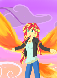 Size: 4200x5700 | Tagged: safe, artist:rallsyart, sunset shimmer, equestria girls, my past is not today, absurd resolution, solo, sunset phoenix