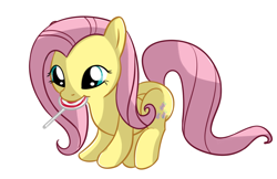 Size: 1364x884 | Tagged: safe, artist:rabiesbun, fluttershy, pegasus, pony, cute, lollipop, mouth hold, solo