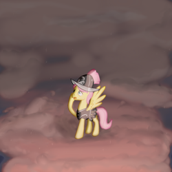 Size: 600x600 | Tagged: safe, artist:hudoyjnik, butterscotch, fluttershy, private pansy, pegasus, pony, rule 63, solo