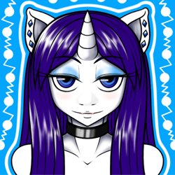 Size: 500x500 | Tagged: safe, artist:the-junior-flow, rarity, anthro, ambiguous facial structure, solo