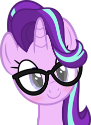 Size: 3297x4500 | Tagged: safe, artist:slb94, starlight glimmer, pony, unicorn, absurd resolution, blushing, bust, cute, female, glasses, glimmerbetes, mare, nerd, simple background, solo, transparent background, vector