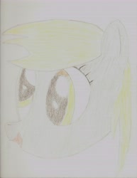 Size: 5100x6600 | Tagged: safe, derpy hooves, pegasus, pony, absurd resolution, face, female, gimp, mare, sketch