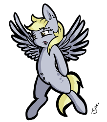 Size: 613x701 | Tagged: safe, artist:silver1kunai, derpy hooves, pegasus, pony, female, mare, piercing, solo