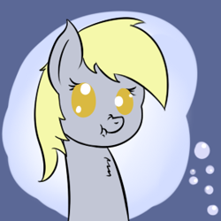 Size: 300x300 | Tagged: safe, artist:spenws, derpy hooves, pegasus, pony, bust, cute, female, mare, portrait, scrunchy face, solo