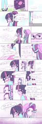 Size: 1185x3444 | Tagged: safe, artist:yuck, sci-twi, starlight glimmer, twilight sparkle, equestria girls, :i, blushing, comic, confession, dialogue, duo, female, glasses, implied lesbian, implied scitwishimmer, implied shimmerglimmer, implied shipping, implied sunset shimmer, implied sunsetsparkle, shy