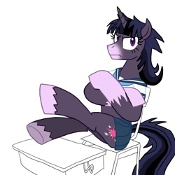 Size: 1000x1000 | Tagged: safe, artist:advanceddefense, derpibooru import, twilight sparkle, clothes, sailor uniform, school uniform, tumblr, tumblrpon high, twilight unbound, werelight shine