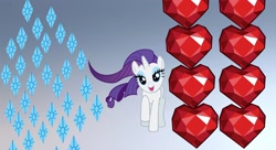 Size: 2200x1200 | Tagged: safe, rarity, pony, unicorn, cutie mark, fire ruby, solo, wallpaper