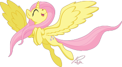 Size: 3286x1809 | Tagged: safe, artist:utahraptorz-poniez, fluttershy, alicorn, pony, alicornified, fluttercorn, race swap