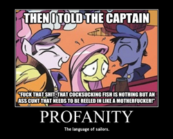 Size: 750x600 | Tagged: safe, idw, fluttershy, pegasus, pony, funny, motivational poster, sailor, sailor ponies, vulgar