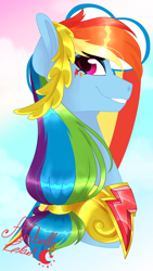 Size: 1440x2560 | Tagged: safe, artist:djspark3, derpibooru import, rainbow dash, pegasus, pony, clothes, element of loyalty, female, mare, solo